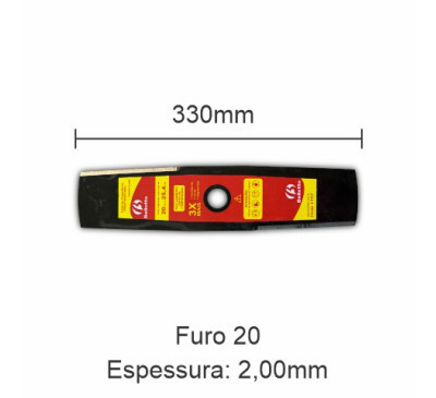 Lâmina para Roçadeira 330 x 20 x 2,0mm - AÇO ESPECIAL